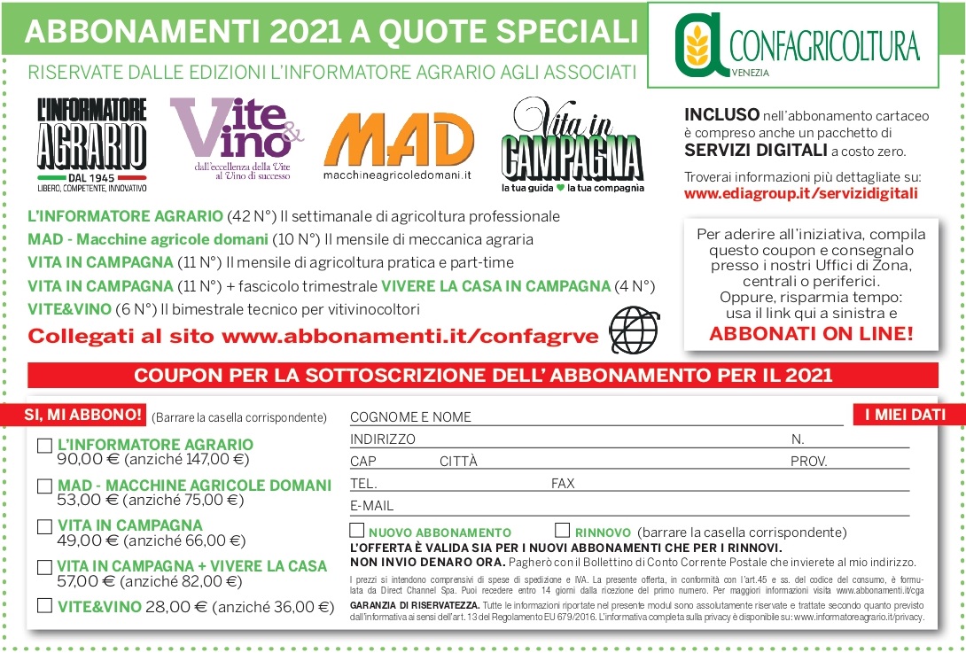 Informatore Agrario 2020 COUPON CONFAGRICOLTURA Venezia page 0001