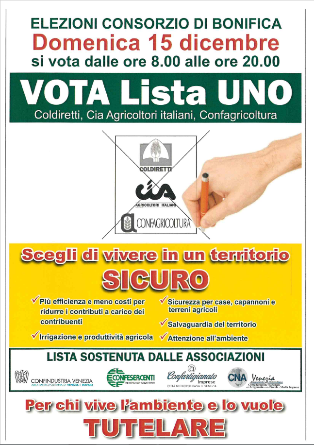 Elezioni Consorzi di Bonifica: i nostri candidati