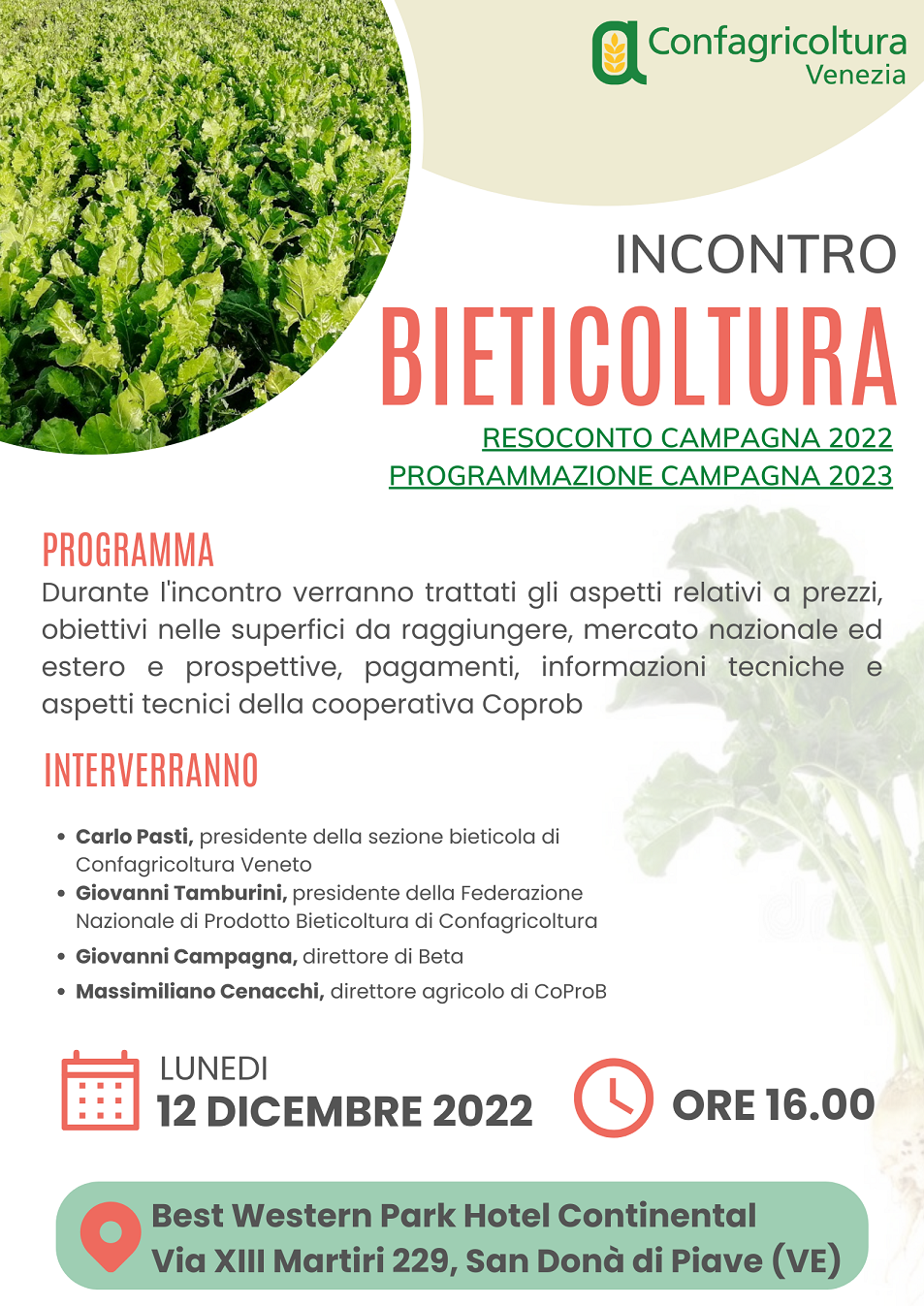 Locandina incontro bietole 2022